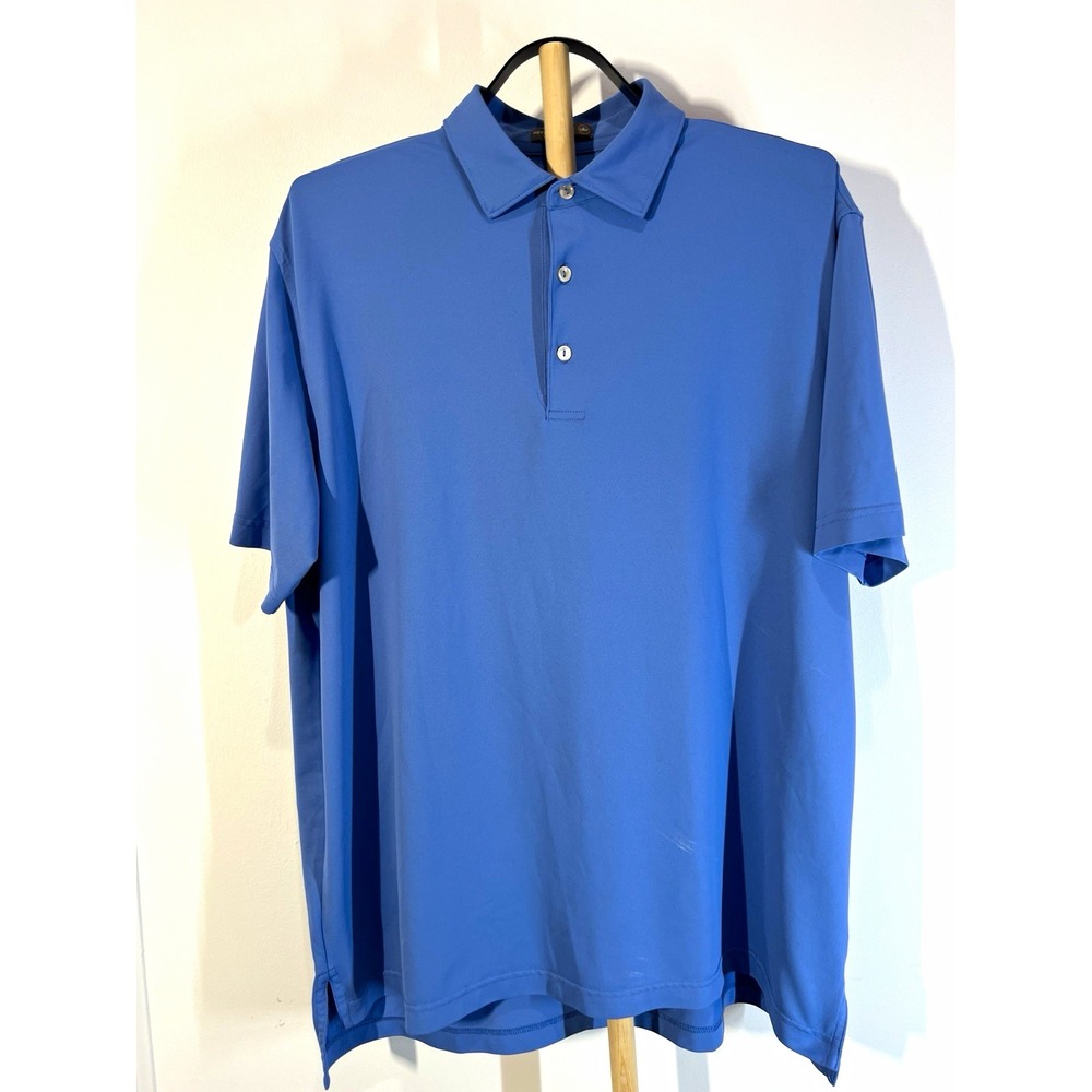 Peter Millar Summer Comfort Polo Mens Large Blue Performance Golf MF16EK50S